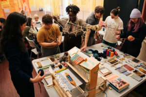 Caption: Weaving workshop by artist Rilla Marshall Credit: Greg Ellison